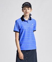 Munsingwear(マンシングウェア)/SUNSCREENストレッチロゴプリント半袖台衿シャツ/ライトブルー