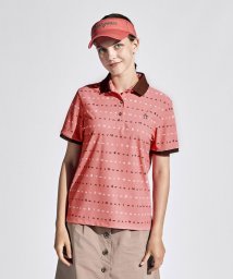Munsingwear(マンシングウェア)/SUNSCREENストレッチロゴプリント半袖台衿シャツ/ピンク