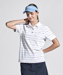 Munsingwear(マンシングウェア)/SUNSCREENストレッチロゴプリント半袖台衿シャツ/ホワイト