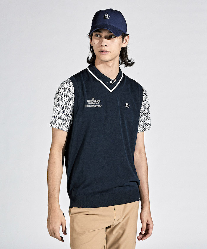 Munsingwear(ings) Vネックニットベスト ネイビー LL Munsingwear(ings) Vネックニットベスト ネイビー LL