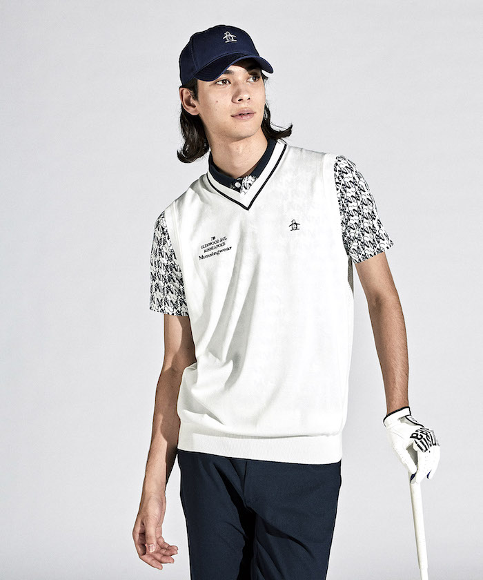 Munsingwear(ings) Vネックニットベスト ホワイト LL Munsingwear(ings) Vネックニットベスト ホワイト LL