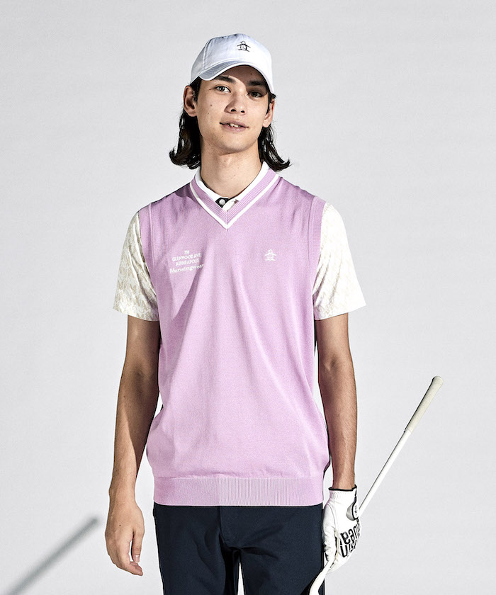 Munsingwear(ings) Vネックニットベスト パープル LL Munsingwear(ings) Vネックニットベスト パープル LL