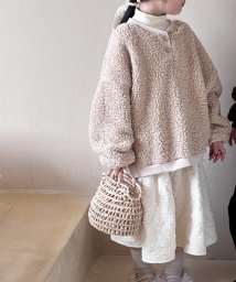 aimoha(aimoha（アイモハ）)/【aimoha－KIDS－】韓国子供服　ボアオーバースウェット/ベージュ
