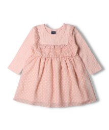 Crescent(クレセント)/【子供服】 crescent (クレセント) 水玉シフォン長袖ワンピース 80cm～130cm N22302/ピンク