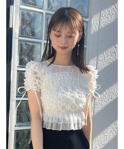 snidel トップス USAGI ONLINE限定】フリルニットトップス（ニット