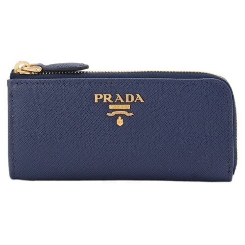 PRADA(プラダ)/PRADA プラダ SAFFIANO サフィアーノ キー ケース キー リング コインケース 小銭入れ レザー/ブルー