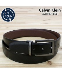 TopIsm(トップイズム)/Calvin Klein カルバンクライン CK リアルレザー 本革 リバーシブル メンズ ベルト カット調節可 ブラック ブラウン メンズベルト/ブラック系7