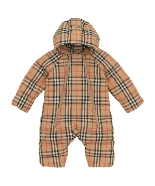 バーバリー ベビー服 パファースーツ オールインワン ベージュ ベビー BURBERRY 8072928 A7028 BURBERRY バーバリー ベビー服 パファースーツ オールインワン ベージュ ベビー