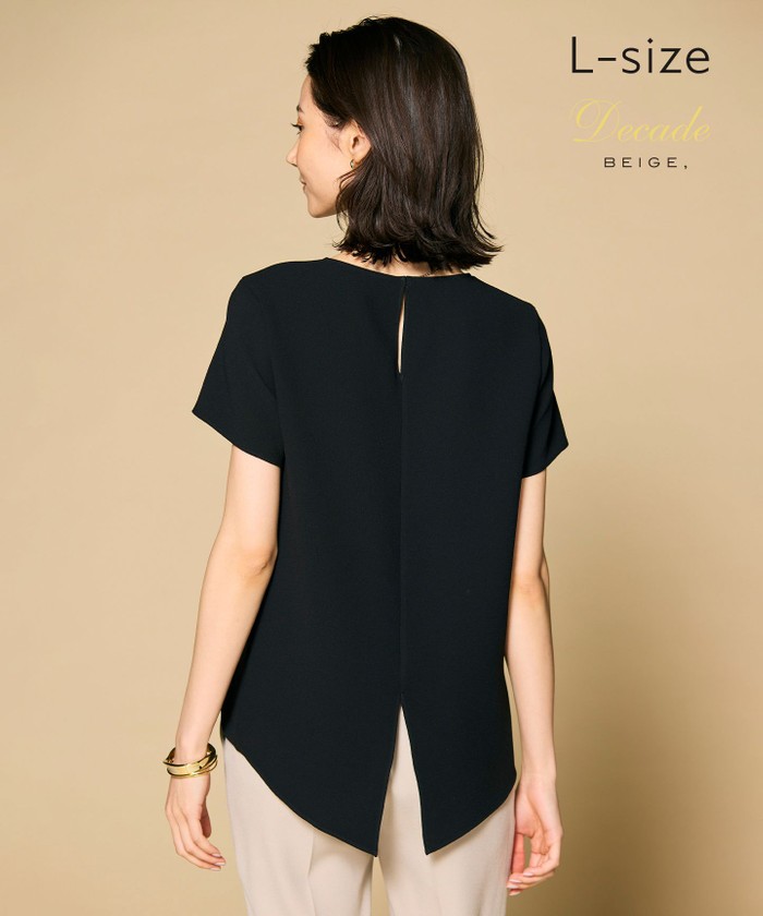 BEIGE 【洗える・L−size】SHELBY / ハーフスリーブブラウス BLACK 8 BEIGE 【洗える・L−size】SHELBY / ハーフスリーブブラウス BLACK 8