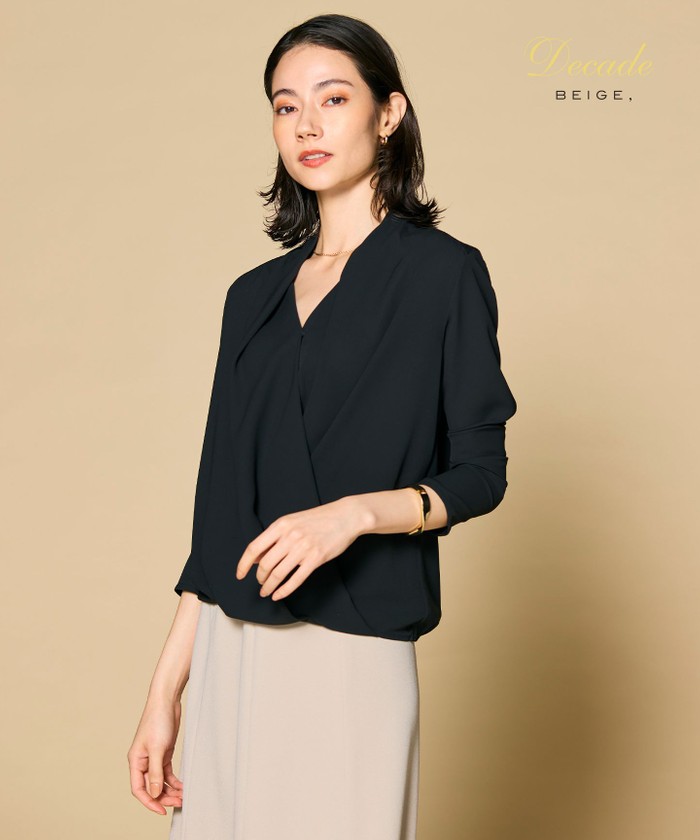 BEIGE 【洗える】OLIVE / ロングスリーブブラウス BLACK 32 BEIGE 【洗える】OLIVE / ロングスリーブブラウス BLACK 32