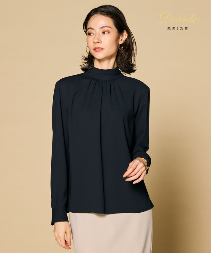 BEIGE 【洗える】EVA / ハイネックロングスリーブブラウス BLACK 4 BEIGE 【洗える】EVA / ハイネックロングスリーブブラウス BLACK 4