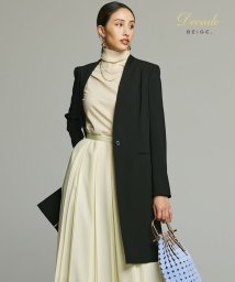 BEIGE，(ベイジ，)/CINDY / ノーカラーロングジャケット/BLACK×BLACK