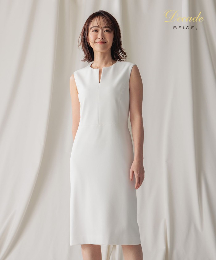 BEIGE LUIZA / Iラインワンピース WHITE 2