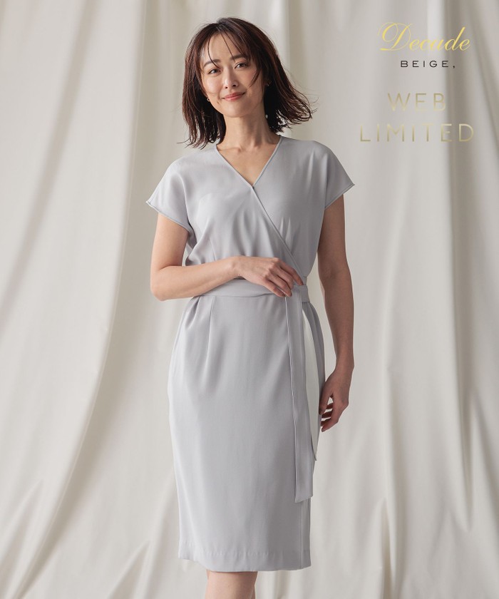BEIGE 【WEB&一部店舗限定】CINDY / ラップドレス ICEBLUE×WHITE 2 BEIGE 【WEB&一部店舗限定】CINDY / ラップドレス ICEBLUE×WHITE 2