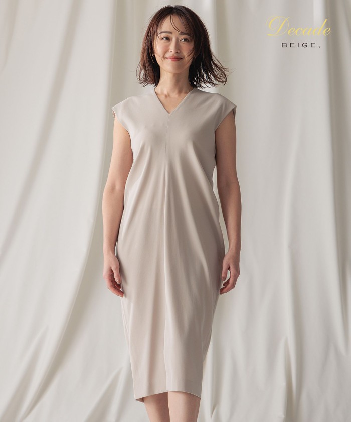 BEIGE CINDY / Vネックドレス SAND 0 BEIGE CINDY / Vネックドレス SAND 0