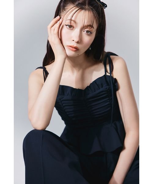 Sustainableギャザーデザインビスチェ 予めご了承ください