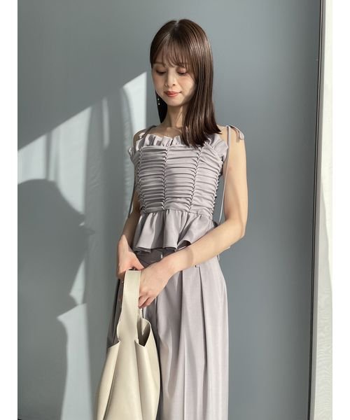 Sustainableギャザーデザインビスチェ 予めご了承ください