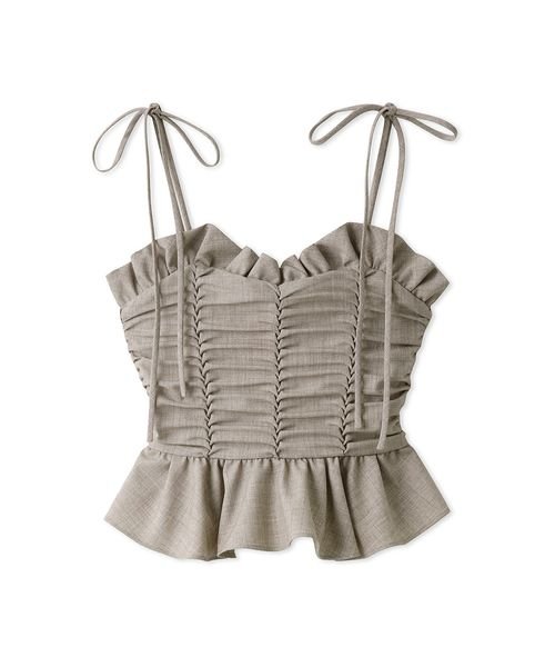 Sustainableギャザーデザインビスチェ 予めご了承ください