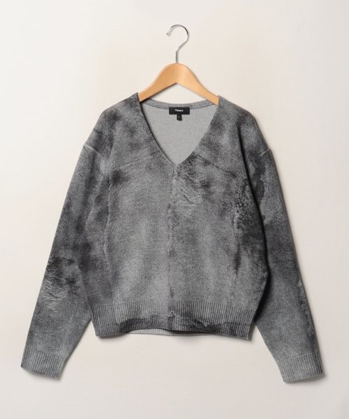 Theory(セオリー)/FELTED WOOL CASH OS VNECK/グレー系