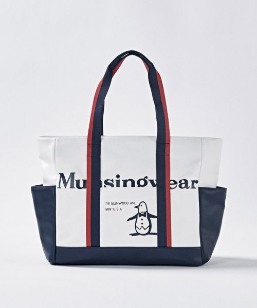 Munsingwear(マンシングウェア)/トリコロールカラーデザインボストンバッグ/ホワイト