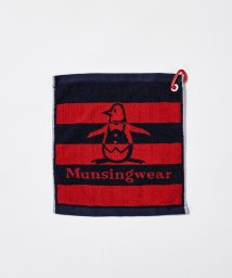 Munsingwear(マンシングウェア)/マルチフック付タオルハンカチ（今治タオル）/ネイビー×レッド