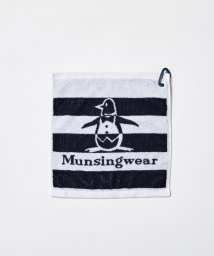 Munsingwear(マンシングウェア)/マルチフック付タオルハンカチ（今治タオル）/ホワイト×ネイビー