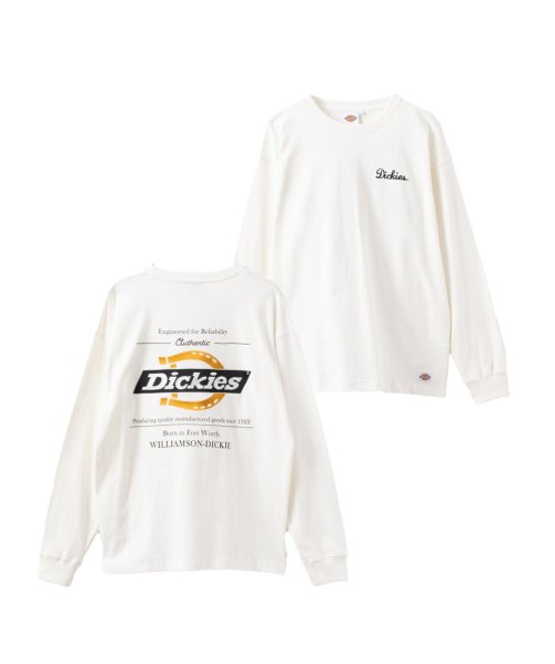 MAC HOUSE(men)(マックハウス（メンズ）)/Dickies ディッキーズ バックロゴ刺繍長袖Tシャツ 4178－8531/ホワイト