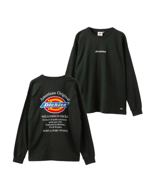 MAC HOUSE(men)(マックハウス（メンズ）)/Dickies ディッキーズ バックロゴ刺繍長袖Tシャツ 4178－8531/グリーン