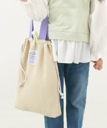 devirock/洗える ワッフル 配色持ち手付き 巾着 子供服 キッズ 女の子 バッグ 巾着 新学期グッズ 入園 入学 通園 通学 習い事/505824876