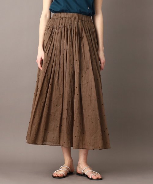 【洗える】ドット刺繍ボリュームスカート 