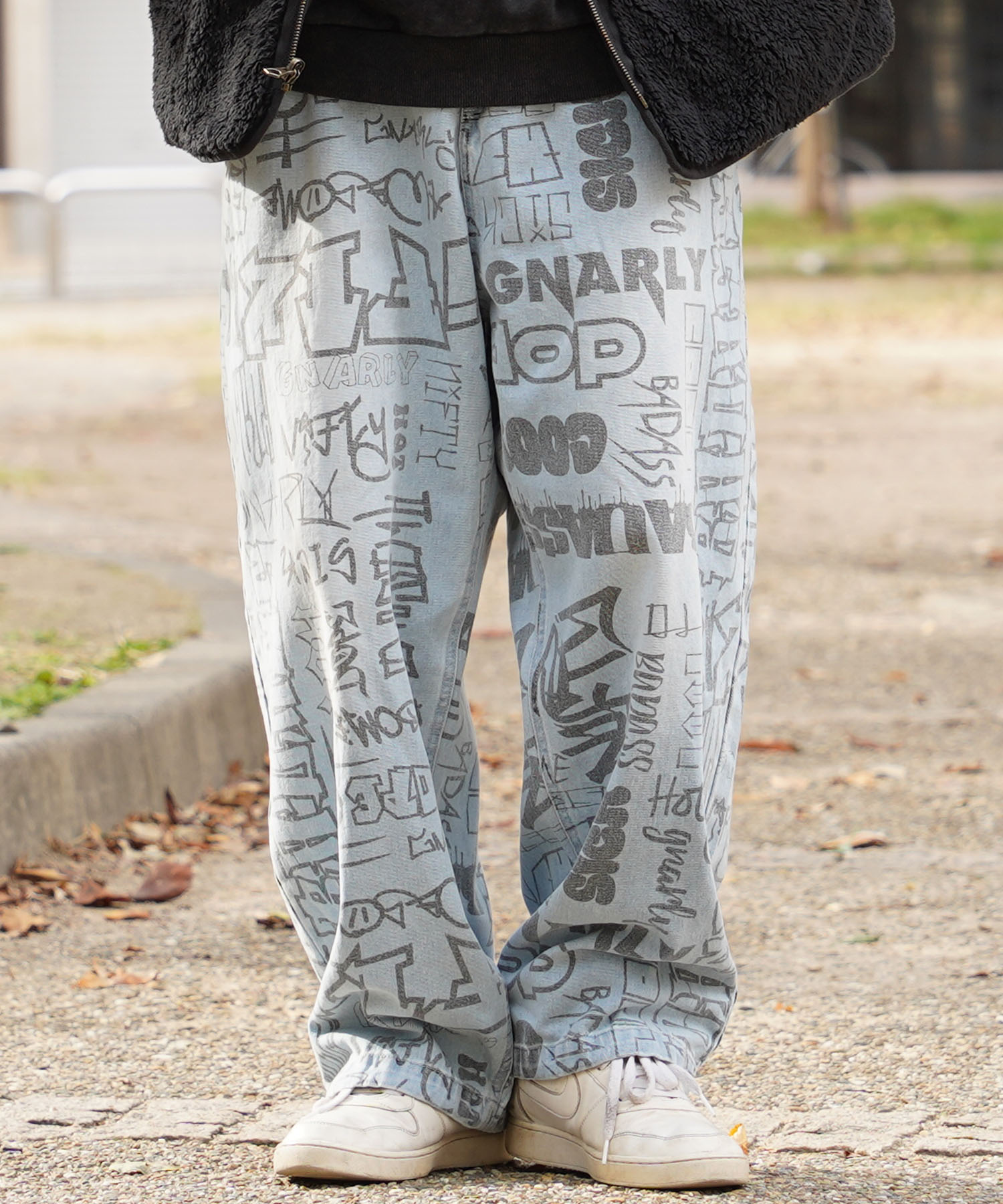 古着 ビンテージ 締め切っ 90s 総柄 バギーパンツ スカートパンツ