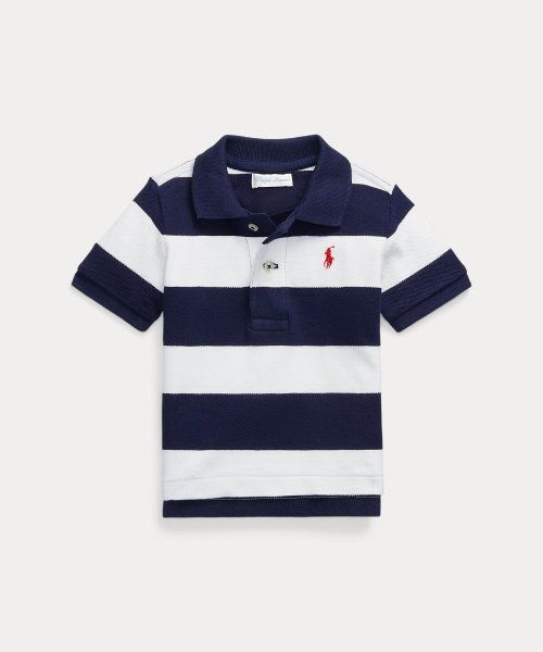 POLO RALPH LAUREN(POLO RALPH LAUREN)/(ベビー)ストライプド コットン メッシュ ポロシャツ/410ネイビー