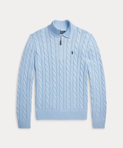 POLO RALPH LAUREN(POLO RALPH LAUREN)/ケーブルニット コットン クォータージップ セーター/400ブルー