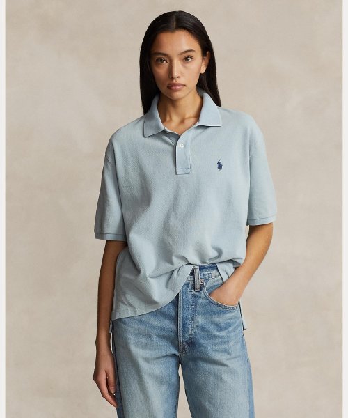 POLO RALPH LAUREN(POLO RALPH LAUREN)/クロップド リラックスド フィット メッシュ ポロシャツ/400ブルー