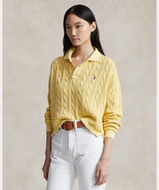 POLO RALPH LAUREN/ケーブル コットン ロングスリーブ ポロシャツ/505827777