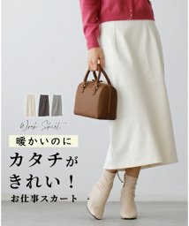 Ehre style(エーレスタイル)/暖かいのにカタチがきれい！お仕事スカート/ホワイト