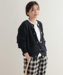 URBAN RESEARCH DOORS(アーバンリサーチドアーズ)/柄編みクルーカーディガン/NAVY