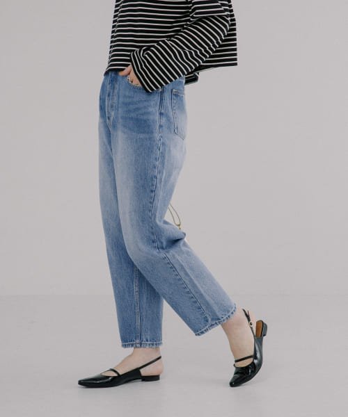 ワイドテーパードデニムパンツ 