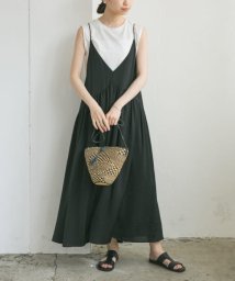 URBAN RESEARCH(アーバンリサーチ)/Vネックギャザーキャミワンピース/BLACK