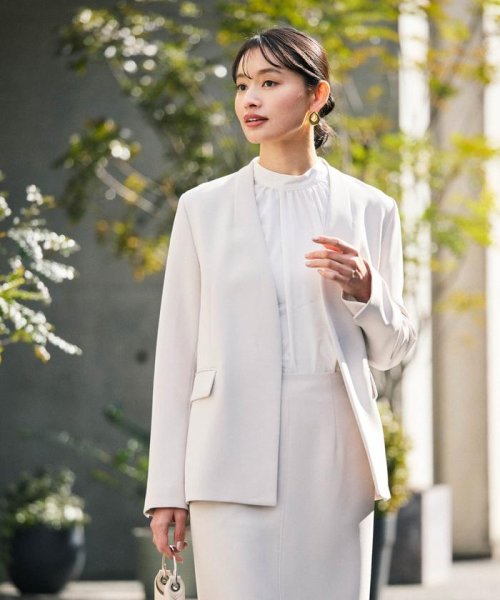 デイリーファンクション ラペルレスジャケット(セットアップ可） デイリーファンクション 羽織としてさらっとラフに着回しやすいデザイン