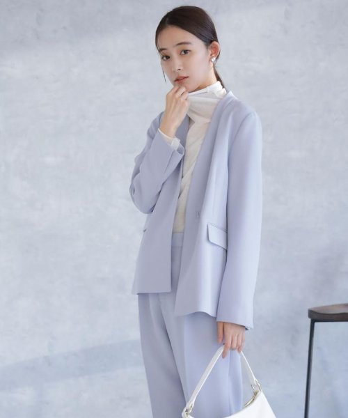 デイリーファンクション ラペルレスジャケット(セットアップ可） デイリーファンクション 羽織としてさらっとラフに着回しやすいデザイン