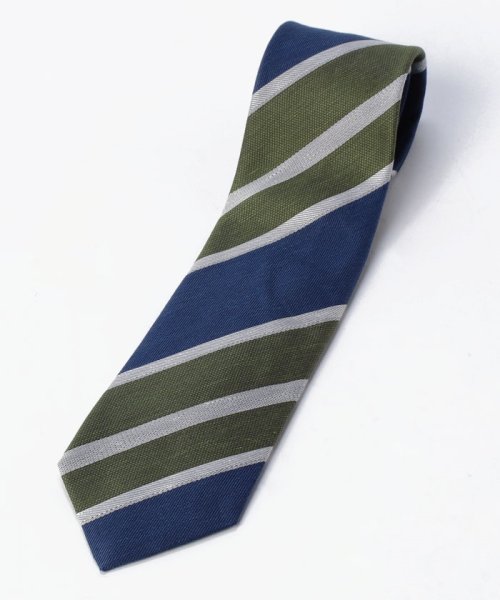 ブルー×グリーンワイドレジメンタルネクタイ 