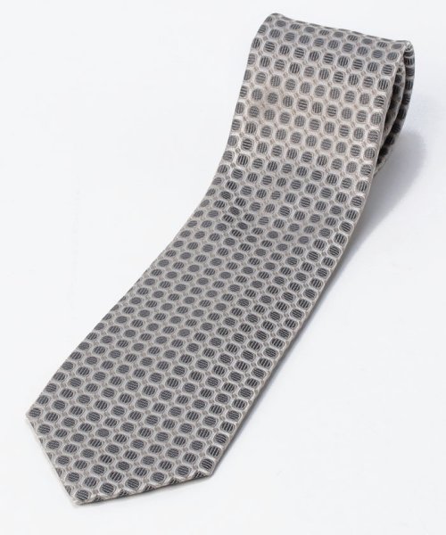 シャンパンゴールド＆サークルパターンネクタイ 