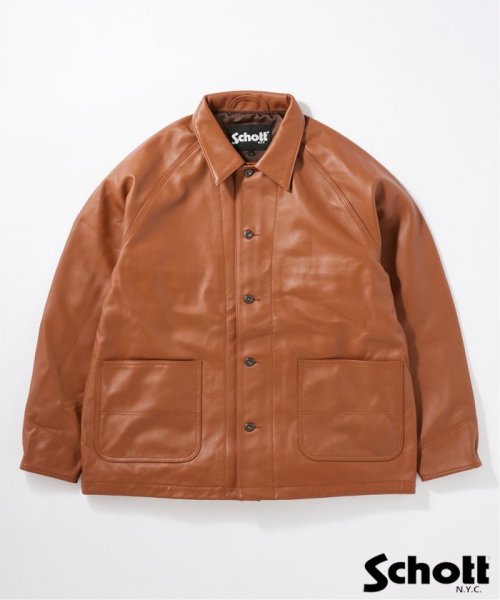 JOURNAL STANDARD(ジャーナルスタンダード)/【Schott / ショット】別注 レザーカバーオール/ブラウン