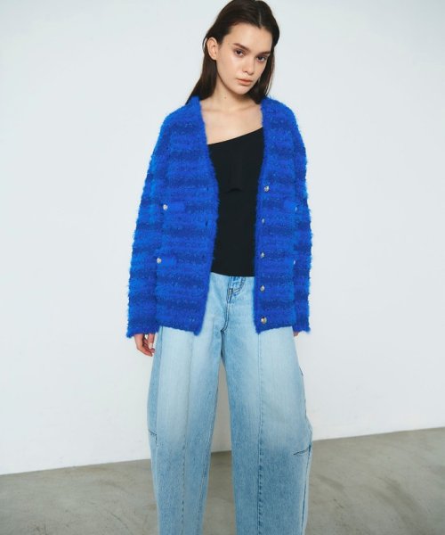 フェザーツイードニットカーディガン 