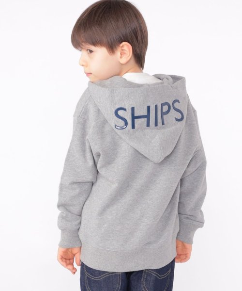 SHIPS KIDS(シップスキッズ)/SHIPS KIDS:100～130cm / ロゴ フード ジップ パーカー/ヘザーグレー