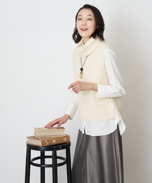 カノコ編オフタートルニットベスト 