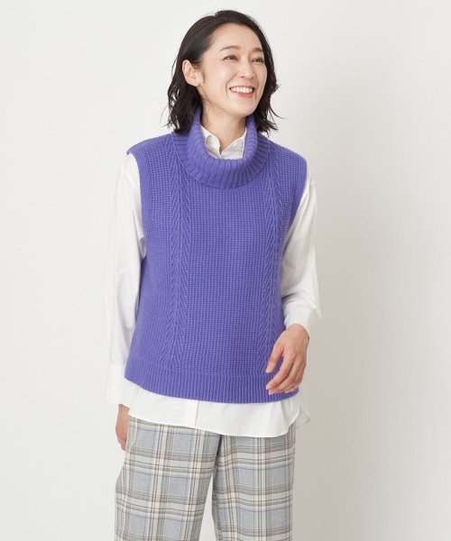 カノコ編オフタートルニットベスト 