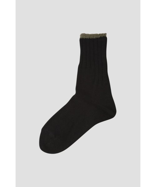 MHL.(エムエイチエル)/COTTON LINEN TIPPED SOCKS/BLACK