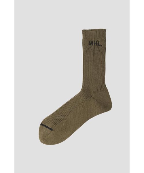 MHL.(エムエイチエル)/SPORT SOCKS/OLIVE1